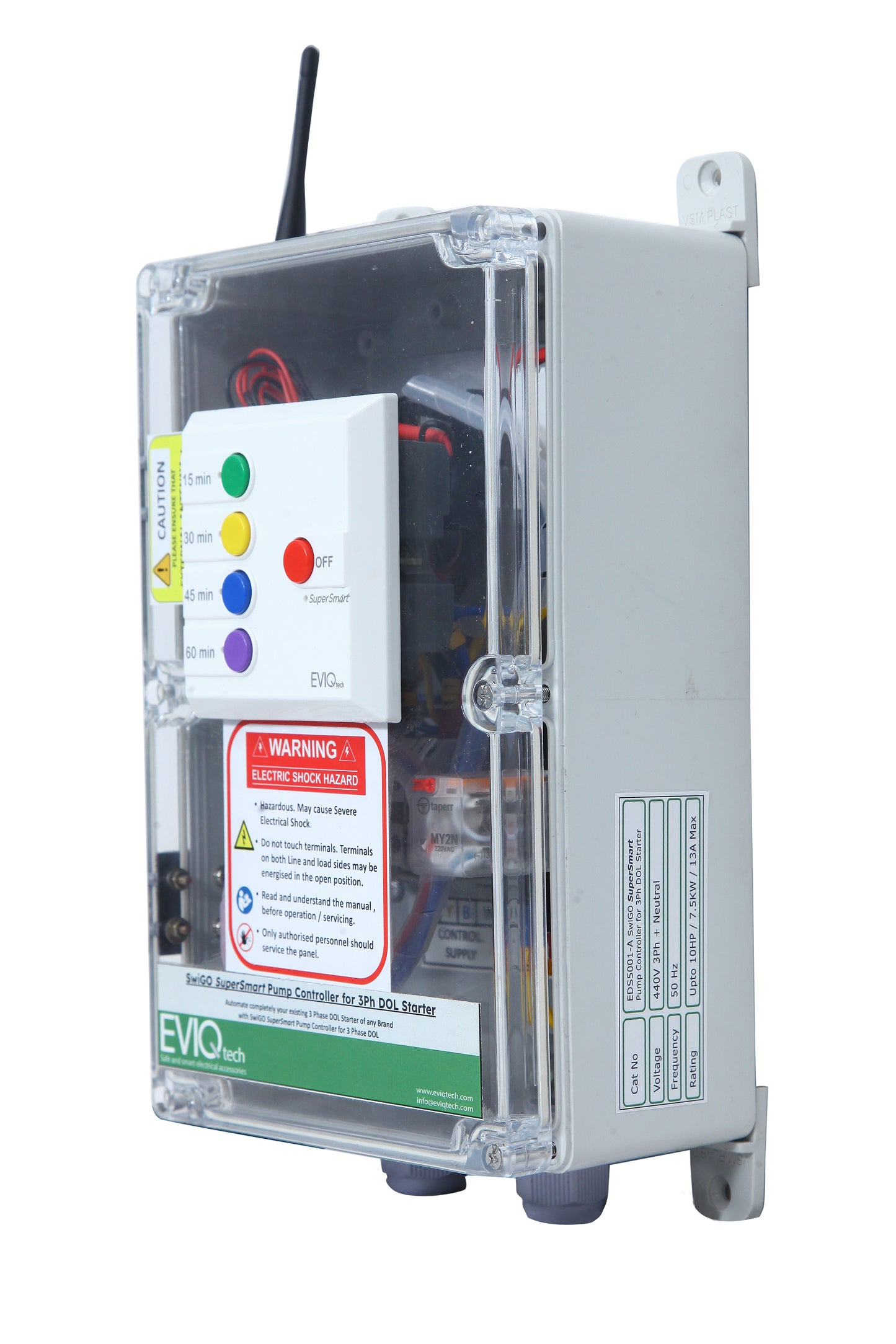 SwiGO SuperSmart Pump Controller with External Antenna for existing 3Ph DOL Starter